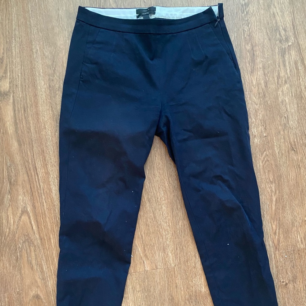 J Crew Ankle Navy Trousers